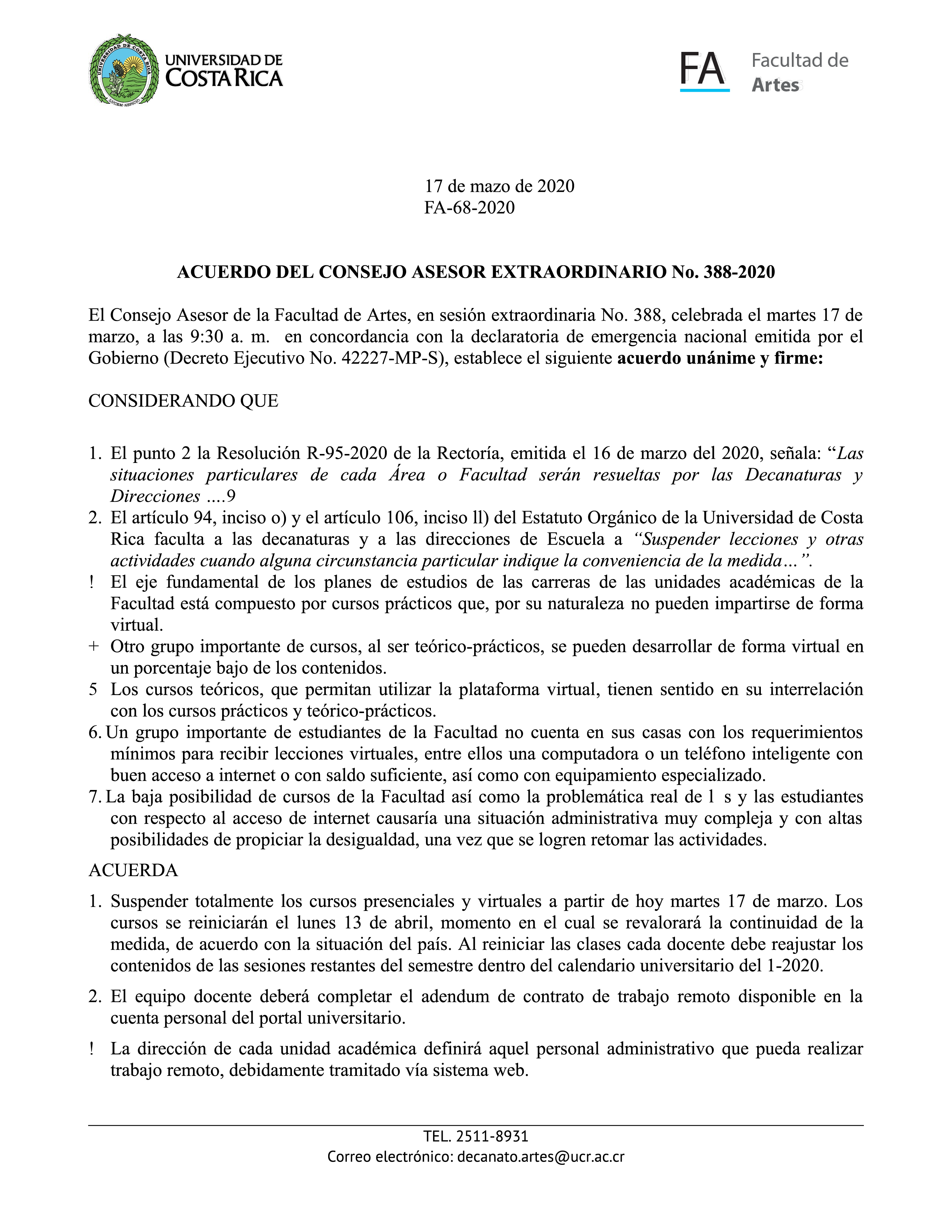 resolucion consejo de facultad 17/3/20 A