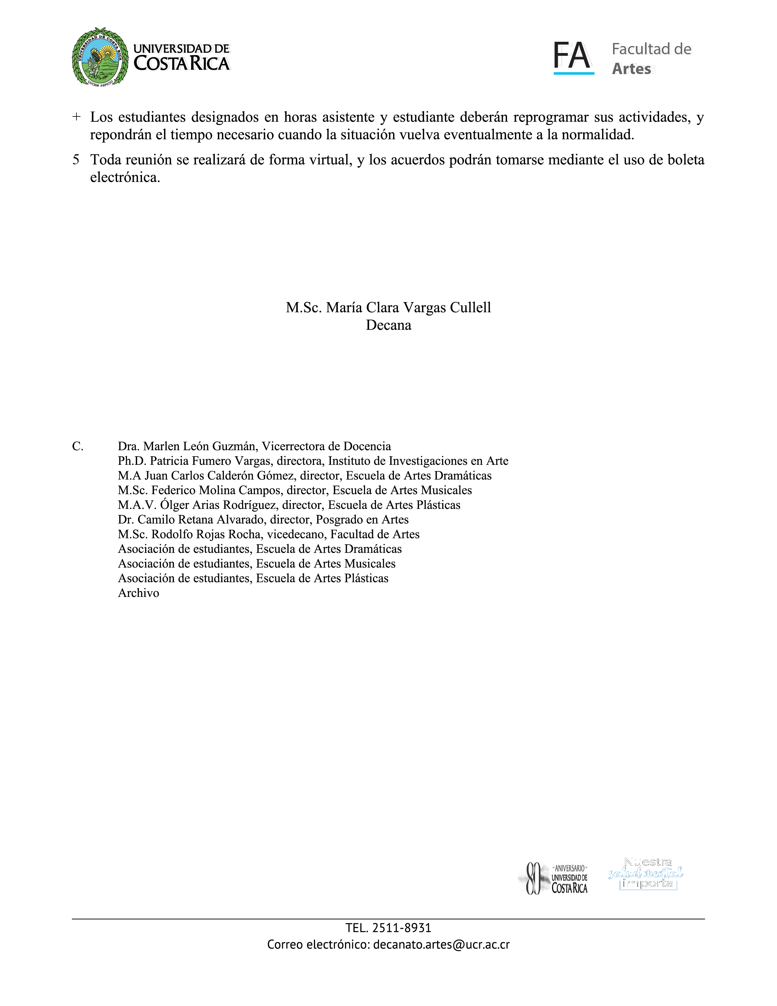 resolución consejo asesor facultad 17/3/20 