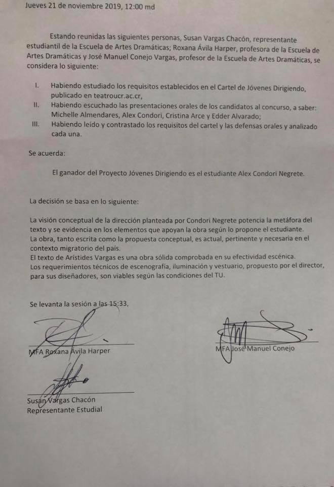 Acta del jurado